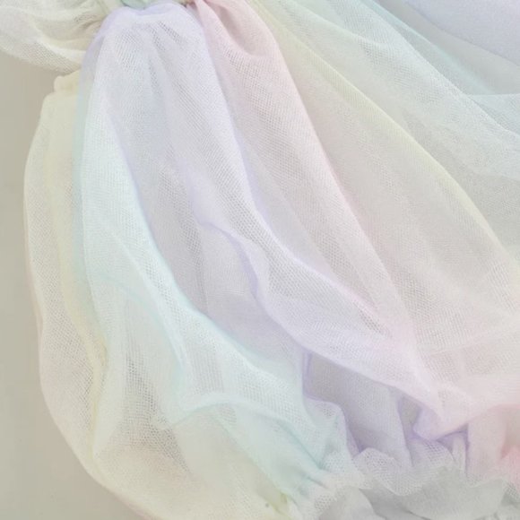 Pastel Rainbow Tulle Romper Clothes Outfit First Birthday Clothes Care Bears - Picture 10 of 12